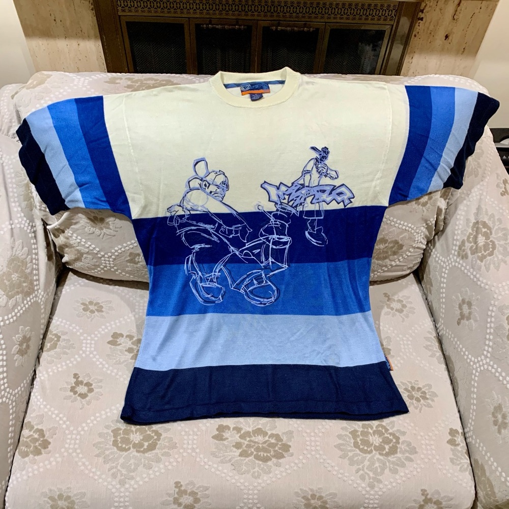 Impaq Excellent Condition Blue/Cream Shirt